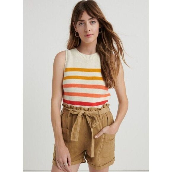 LUCKY BRAND Ombre Sweater Shell Women's XL Sleeveless Striped Knit Tank - Picture 1 of 12
